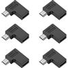 Generic 6Pcs USB C a Micro USB 90 ° angolo di ricarica connettore dati spina USB C femmina a micro USB maschio adattatore ad angolo retto 10W (5V2A) 480Mbps, per telefono MP3 MP4 fotocamera digitale,
