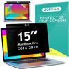 ZOEGAA Zogeaa, schermo privacy per MacBook Pro da 15 pollici (2016-2019), filtro anti-riflesso magnetico rimovibile anti luce blu, protezione per la privacy, con copertura per fotocamera, per laptop Mac da