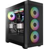 GAMDIAS ATHENA M3 ATX Mid Tower PC Case, 4 x 120 mm ARGB PWM Fan w/Hub, Front Airflow Mesh, Pannello laterale in vetro temperato senza attrezzi, MB Sync Ready, Nero