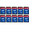 READYXIO INDMEM Scheda SD da 1 GB, 10 pacchetti Classe 4 1 GB Scheda di memoria flash MLC Standard Secure Digital Schede della fotocamera