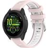 Yikamosi Compatibile con Garmin Forerunner 265S Cinturino per Donne,Doppio colore Sgancio Rapido Silicone Chiusura in acciaio inossidabile Cinturino di Ricambio per Forerunner 265S,Rosa/Bianco