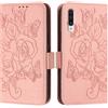 Jiajihua Custodia Compatibile con Samsung Galaxy A30s A307FN,Compatibile con Samsung Galaxy A50 A505FN / A50s A507FN Portacarte Flip Stand Chiusura magnetica Pink