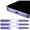 GIOPUEY Adesivo Antipolvere a Rete per iPhone 13 PRO Max, 3 Pezzi Altoparlante di Protezione Integrato e Porta di Ricarica, Anti Dust - Purple