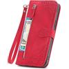 Didan Cerniera Cover Portafoglio per iPhone 8/7/SE 2022/2020 Fiore Custodia Pelle Libro con 7 Porta Carte Integrati Chiusura Magnetica Flip con Cinturino da Polso