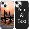 Yoedge Cover Personalizzata Custodia per iPhone 15 6,1 Personalizzato con Foto Testi Disegni Personalizza Custodia Immagine, Antiurto Nero Personalizzabili Case per iPhone 15