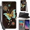 Haninsuze Cover per Samsung Galaxy A6 2018 Custodia Cover Pelle Libro Portafoglio con Porta Carte Magnetica Protezione Antiurto Cuoio Flip Case Custodia Cover per Samsung A6 2018, farfalla verde