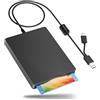Cpolebev Lettore Floppy Disk, unità Disco Floppy Esterna da 3,5 Pollici con USB Type-C, unità Disco Floppy FDD Portatile per PC Portatile