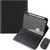 HLTOOP Custodia con Tastiera per Huawei Matepad SE 11 2024 con Portapenne, Tastiera Rimovibile, Tastiera Ricaricabile, Tablet Mouse,Nero