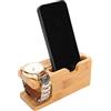 Buachois Organizer di Ricarica,Stazione di Ricarica in bambù,Docking Station per Telefono,Mini Supporto per Telefono Cellulare Base,Organizzatore di Docking Station da Comodino Multifunzionale