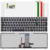 new net - Tastiera Compatibile con Notebook Lenovo Ideapad 500-15ISK (Type 80NT), 500-15ACZ (Type 80K4), Z51-70 (Type 80K6) [Frame Argento - Retroilluminata - Layout ITA]