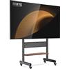 FITUEYES Carrello Porta TV con Ruote per 40-85 pollici, Supporto TV da Pavimento con Ripiani in legno Regolabili, Porta TV da Terra Mobile Max VESA 600x400mm Portata 60kg