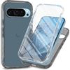 RonRun Cover Google Pixel 9 Pro XL Transparent Case con Protezione per Schermo Incorporata, Trasparente AntiGraffio Antiurto Doppia Protettiva Custodia per Google Pixel 9 Pro XL - Nero
