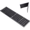 VBESTLIFE Tastiera Bluetooth Pieghevole, Tastiera Wireless Ultrasottile con Tastierino Numerico per Smartphone/Tablet, Supporto per iOS/per Android/per Windows(Gray)
