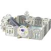 Magic ZC Box Bambini, Recinto per Bambini, Centro Attività Infantile Parco Giochi per Bambini con Schiuma Anticollisione, Box Neonato Grande Pieghevole Interni ed Esterni (Y 14+2 Combo)