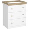 AVANTI TRENDSTORE Tortora - Fasciatoio in legno laminato con superficie per il cambio del pannolino e 3 cassetti spaziosi. Disponibile in 3 diversi colori. Dimensioni LAP 80x89,5x53,2cm