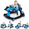 RELAX4LIFE Girello per Bambini 6-18 Mesi, Baby Walker 4 in 1 Trasformabile, Carrello Primi Passi e Macchinina a Spinta con Luci e Suoni, Altezza Regolabile, Pieghevole (BLU)