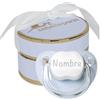 BebeDeParis Ciuccio per Bambini Personalizzato con Nome | Regalo Neonato Maschio Femmina 0/6 Mesi | Elegante Scatola Personalizzata | Senza BPA (Suchetti | Blu) | BebeDeParis