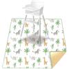 Treer Tappetino Seggiolone Bambini, Tappeto Seggiolone Impermeabile Antiscivolo e Lavabile per Protezione Pavimento, 110x110cm Cartone Animato Tappeti Gioco Bambini Pieghevole (Giraffa)