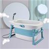 OHMG Vaschetta Pieghevole Per Bambini,Portatile Pieghevole Bagnetto per Neonato con supporto,Vasca Bagno Neonato per 0-6 Anni,con Tappetino Antiscivolo e Foro di Scarico