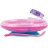 Nuby ID5342PINK Piattino Pappacalda con Cucchiaino, Rosa