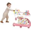 HUOLE Girello per Bambini, Passeggino Primi Passi con Altezza Regolabile, Babywalker con Vassoio Rimovibile Musicale Giocattolo, per Bambini 6+ Mesi, 62 * 68 * 36-81 cm - Rosa