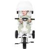 HUOLE Triciclo bambini fino 25 kg, Passeggino con Maniglione regolabile, Bici, Sedile girevole Fronte Mamma e Strada, Cappottina pieghevole, Ruota libera,100 * 75 * 50 cm - Bianco