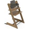Stokke Seggiolone Tripp Trapp di Stokke (Oak Brown) con Baby Set (Hazy Grey) - Sedia regolabile ed evolutiva per bambini e adulti - Design ergonomico e classico