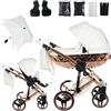 Junama Passeggino TRIO Hand Craft 09 Bianco e Rame - 2in1 3in1 4in1 + ombrellino (2 in 1 con Adattatori)