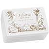 LAUBLUST Scatola dei ricordi per bambini - Giungla - Scatola regalo personalizzata per bambini | Taglia M, ca. 30 x 20 x 14 cm, Bianco - Scatola decorativa in legno con coperchio, FSC®