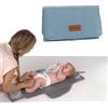 Jane Jané - Fasciatoio portatile con tasca, pieghevole, compatto, grande superficie, antimacchia, colore Tulip (azzurro)