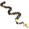 Vnox Acciaio inox rosario catena lunga collana cattolica Crocifisso Croce d'Oro con medaglia