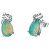 GAOHONGMEI Orecchini a perno in argento Sterling 925 con opale verde, a forma di goccia, placcati in oro bianco, ipoallergenici, regalo di compleanno Verde Taglia unica