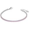 Generic Liujo LJ2425 - Bracciale da Tennis da Donna, in Acciaio 316L, Argento con Zirconia Rosa, l, Acciaio Inossidabile