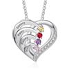 Glooraca Collana con ciondolo a forma di cuore, regalo personalizzato per mamma, nonna, regalo per festa della mamma, compleanno, Misura unica, Ottone, Zirconia cubica