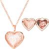 U7 Collana Donna con Foto Personalizzata Medaglione Cuore Fiore Ciondolo Portafoto Personalizzato + Catena Regolabile, Placcato Oro Rosa, Regalo per Natale Anniversario Compleanno