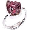Lavie Jewelz Impressionante pietra grezza regolabile anello misura UK 1/2, pietra naturale granata artigianale gioielli donna RSR5800