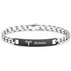amorili Bracciale Ariete Uomo Acciaio Inox Segno Zodiacale Braccialetto Zodiaco Regalo Astrologia Oroscopo (ariete)