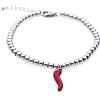inSCINTILLE Corni Bracciale Uomo Donna in argento 925 rodiato con corno portafortuna e palline, Unisex vari colori e confezione regalo inclusa nel prezzo