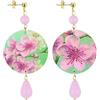 IN Lebole Collezione The Circle DPOR131 Fiore Orecchini da Donna in Ottone Pietra Rosa