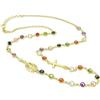 amorili Collana Rosario Girocollo Donna in Argento 925 Dorato con Grani e Zirconi Colorati - Collana Religiosa Cattolica Cristiana di Fede - Gioiello Elegante cll2219b