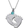 MyNameNecklace MYKA - Gioielli per Neomamme - Collana personalizzata con I piedi di bambino - Regali per la Festa della Mamma (Argento .925)