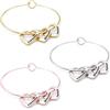 ALMENDRA Bracciale da donna personalizzato con incisione cuore con nome famiglia braccialetto personalizzabile regalo festa della mamma figli iniziale data nascita acciaio (Cuori vuoti)