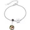 GBTROEY Bracciale personalizzato con nome della zampa, braccialetto con proiezione di foto, braccialetto con zampa di cane e zampa di gatto, gioielli per animali domestici per le donne