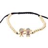 inSCINTILLE Bracciale Placcato Oro o Argento a Palline con Charm Vari Soggetti e Strass Arcobaleno (Bimbi, Placcato oro)