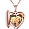SILVERCUTE Collana Argento 925 con Foto Personalizzata Medaglione Cuore Ciondolo Portafoto Argento Donna Placcato Oro Rosa Collana Personalizzata con Foto + Incisione Idee Regalo Gioielli Donna