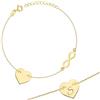 Sakrami Bracciale Argento Infinito e Cuore Passante - Colore Oro Giallo