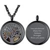 PROSTEEL Ciondolo Portafoto in Acciaio Inossidabile Nero Albero della Vita Collana con Foto Ciondolo Personalizzato
