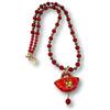 Petra d'amuri Collana Sicilia Donna con Coffa in Ceramica di Caltagirone e Lava Dorata, Hand Made in Sicily by
