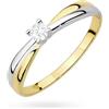 Sakrami Anello Donna Oro 14KT Bicolore con Diamante Lab Grown 0,10ct Solitario Oro Giallo Bianco - Incisione Interna e Scatola Personalizzabile - Idea Regalo Fidanzamento Anniversario (12)