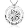 Smileface - Collana personalizzata con foto a forma di pandante, per uomo, donna, ragazza, idea regalo, con incisione e scritta e Argento, colore: Argento